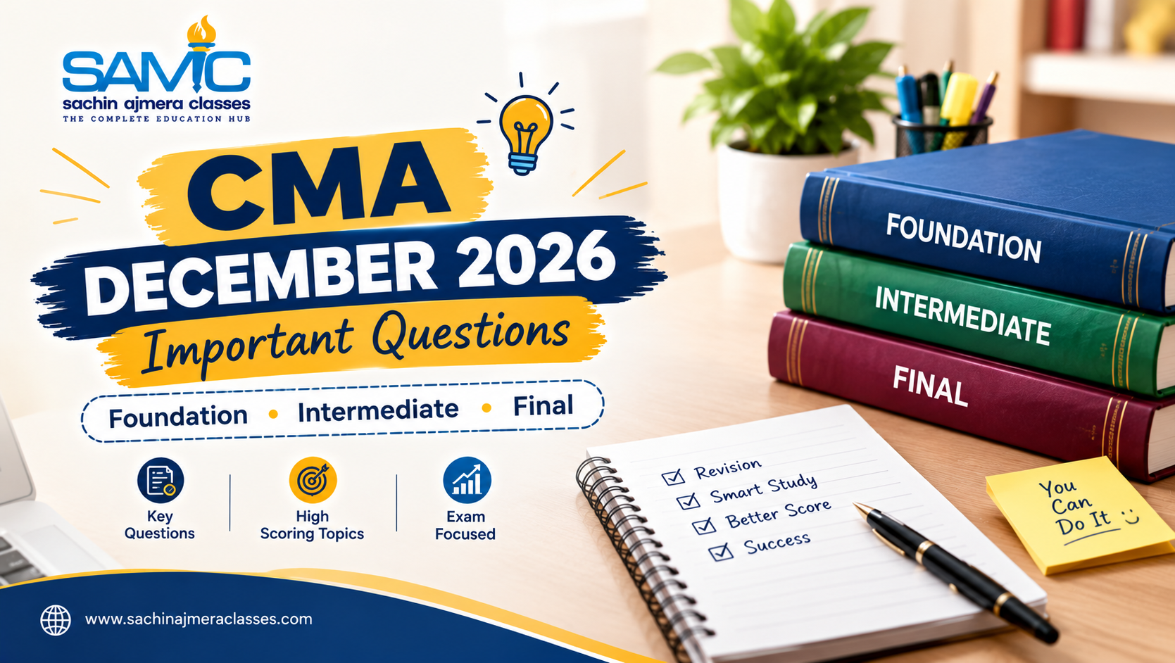 CMA December 2026 Important Questions: Foundation, Intermediate & Final